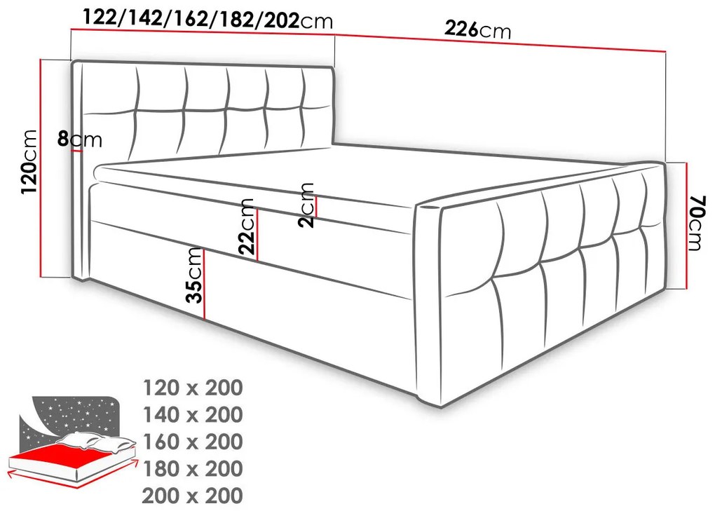 Manželská posteľ 180 cm Laresa (taupe). Vlastná spoľahlivá doprava až k Vám domov. 1122422