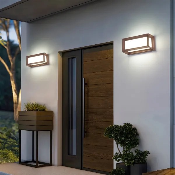 Brilagi - LED vonkajšie nástenné svietidlo so senzorom PARKER LED/12W/230V hnedé IP44