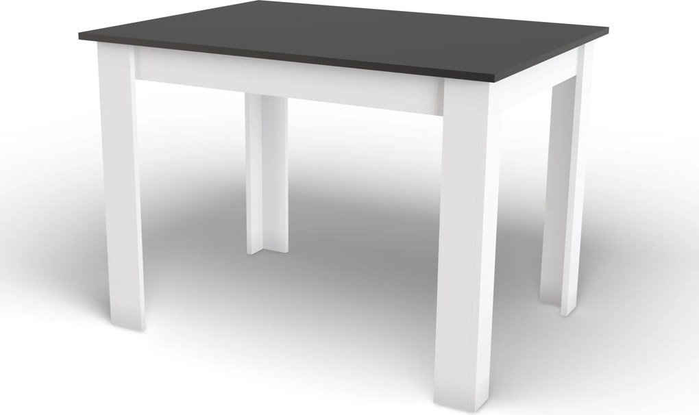 AKCIA Čierny jedálenský stôl s bielymi nohami MADO 120x80 II. akosť