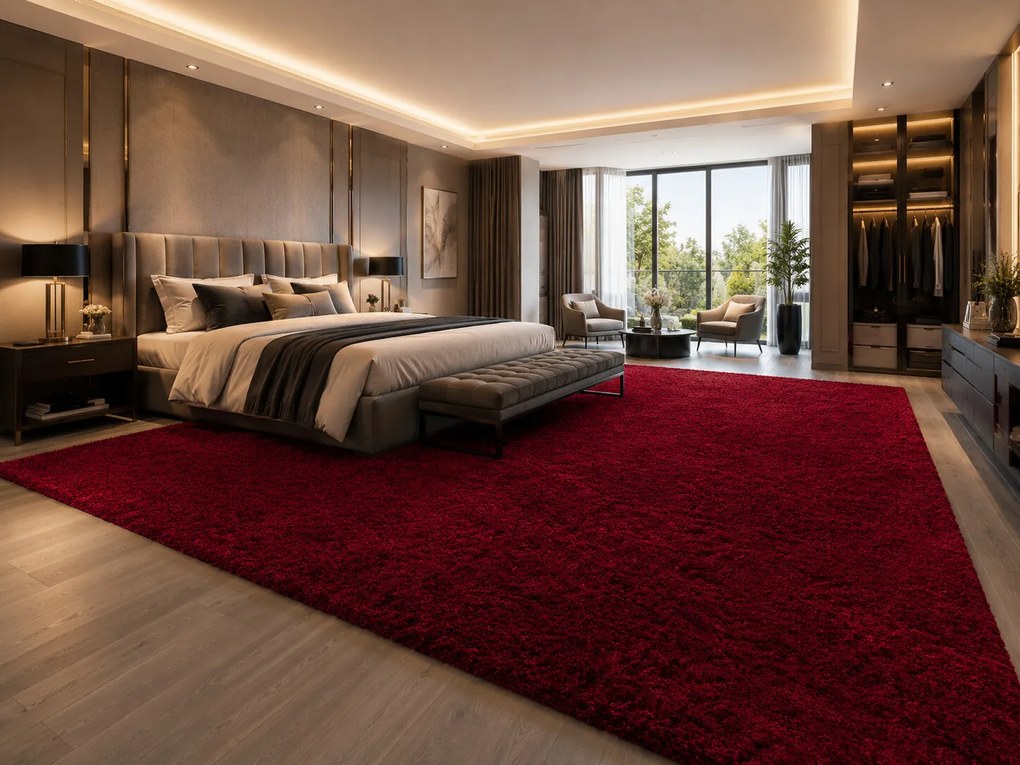 Ayyildiz, Kusový koberec Life Shaggy 1500 red, 100x200, červená, obývacia izba