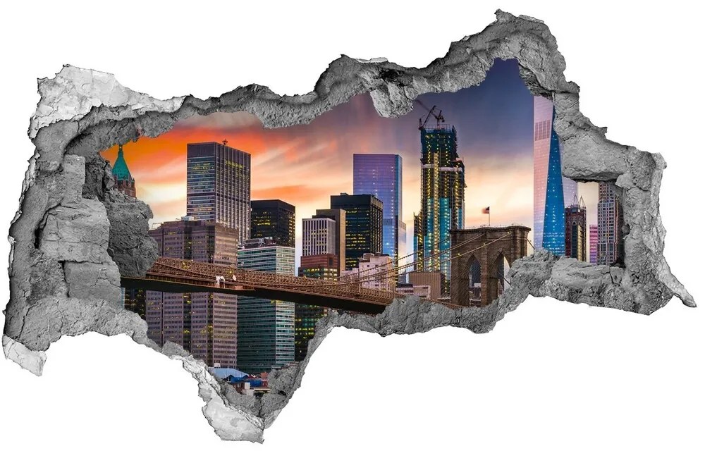 Fototapeta diera na stenu 3D Manhattan new york city nd-b-126533633