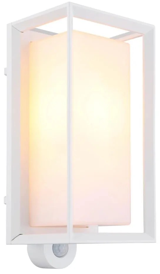 Globo 31982WS - Vonkajšie nás. sviet. so senzorom LOGANA 1xE27/60W/230V IP44 biela