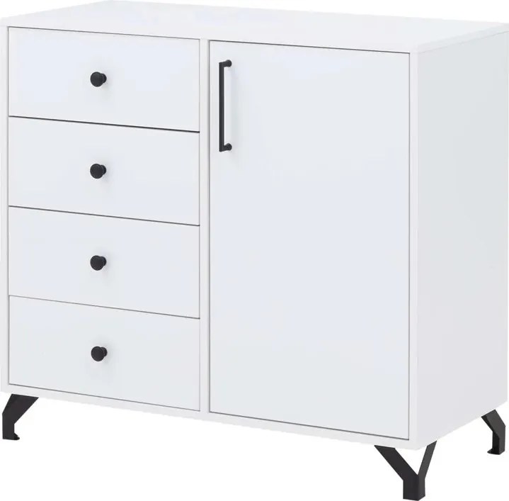 Biela komoda Anders 90 cm so zásuvkami - Koniec série