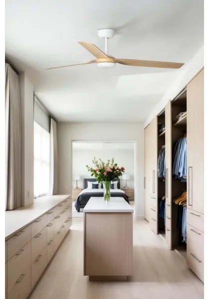 FARO 33816WT-Stropný ventilátor PUNT M hnedá/biela pr. 132 cm WT+ diaľkové ovládanie