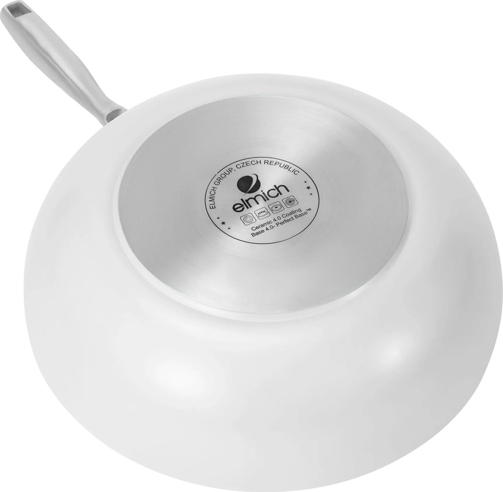 Elmich Nepriľnavá keramická Wok panvica Vital Ø 28 cm - krémovo biela