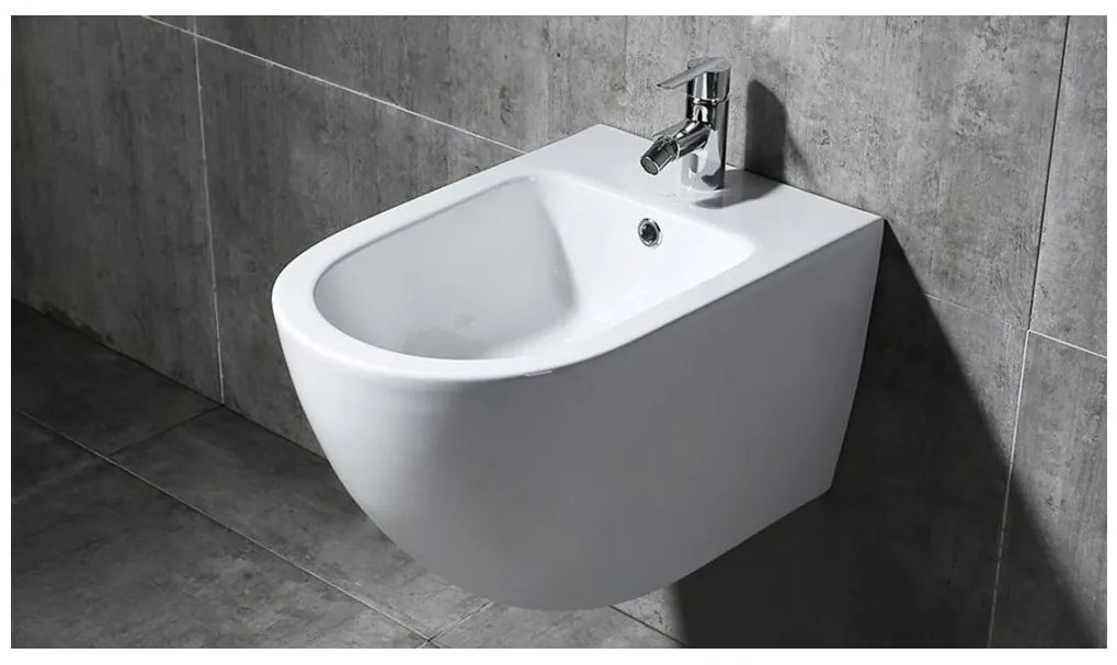 Rea Carlo mini - Závesný bidet, biela, REA-C2276