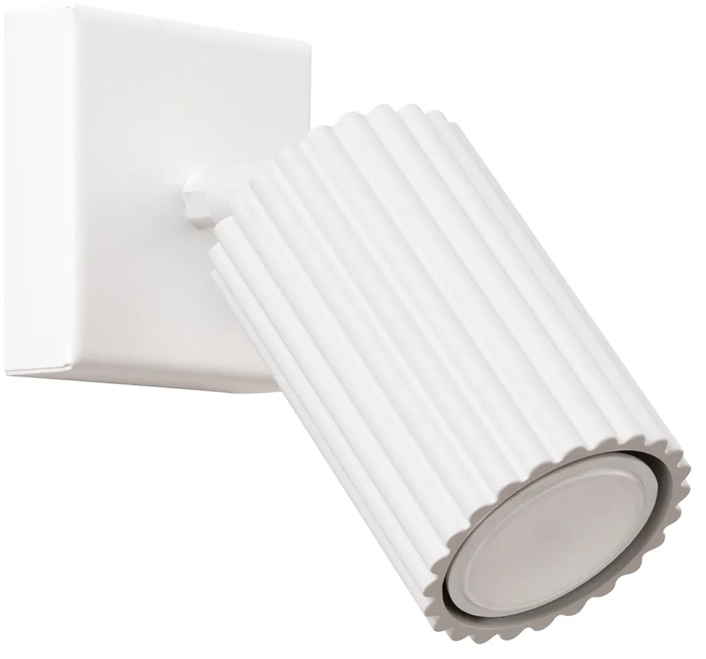 Bodové svietidlo Karbon, 1x biele kovové tienidlo, (možnosť polohovania)