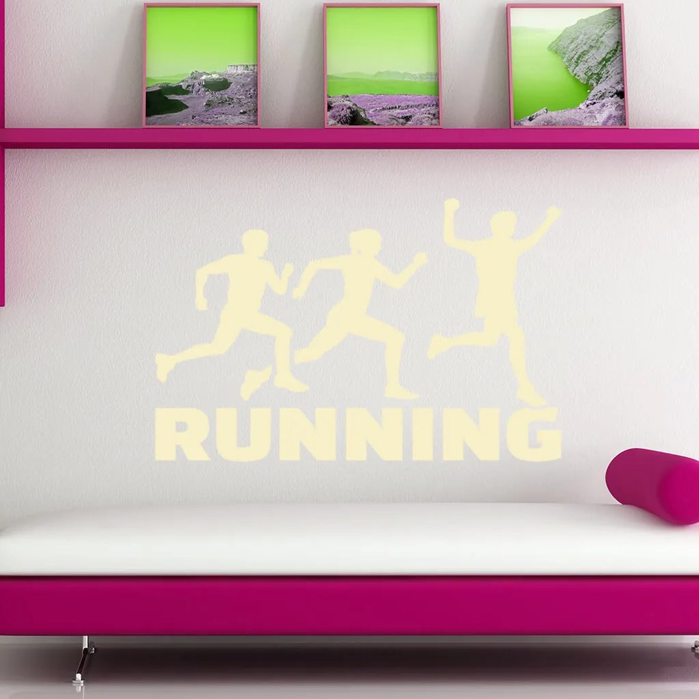 Veselá Stena Samolepka Running Farba: oranžová, Veľkosť: 100 x 77 cm
