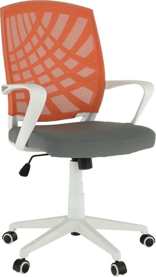 Kancelárske kreslo, oranžová/sivá/biela, VIDAL