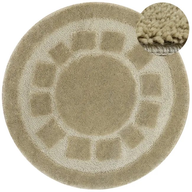 Kúpeľňový koberček svetlobéžový kruh