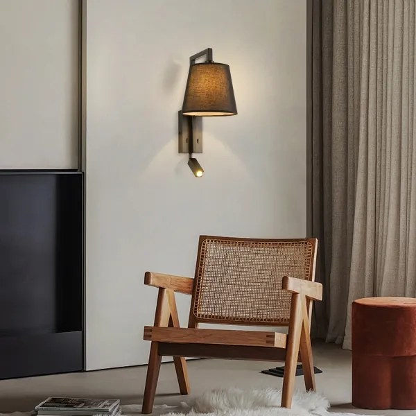 Brilagi - LED Nástenná lampa RAYA 1xE14/40W/230V + LED/3W čierna