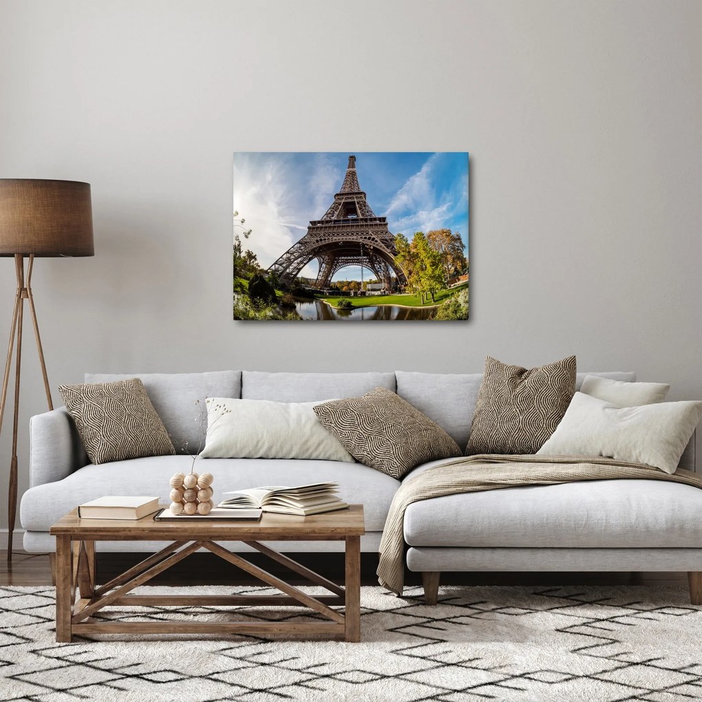 Obraz - Eiffelova farebná veža (70x50 cm)