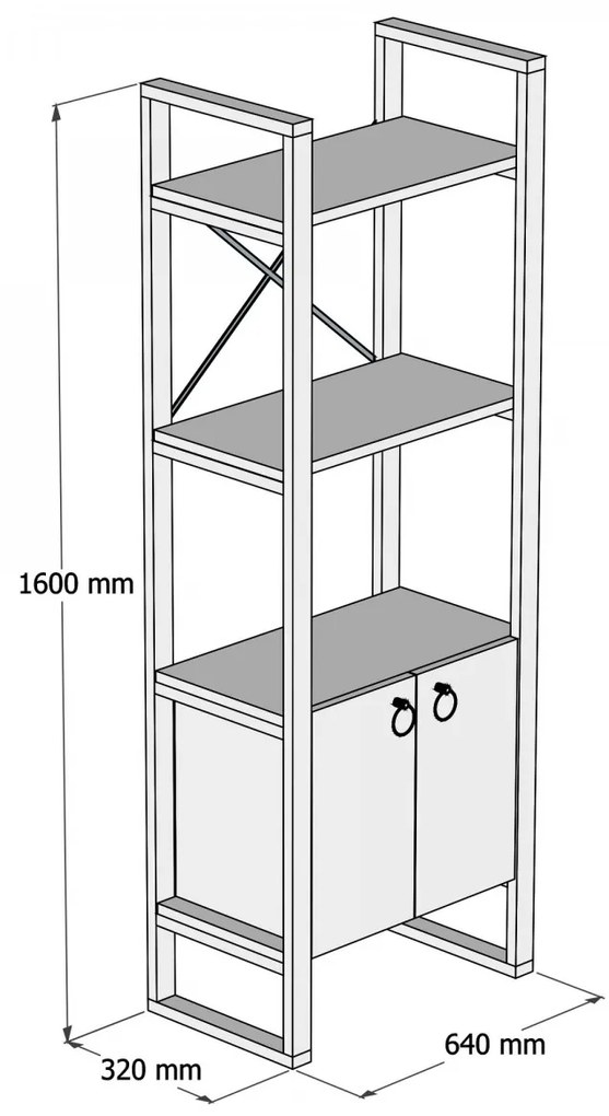 Regál Milano čierny