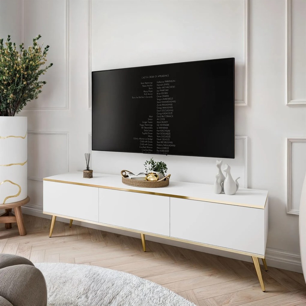 TV skrinka BOSTON III biela 175cm