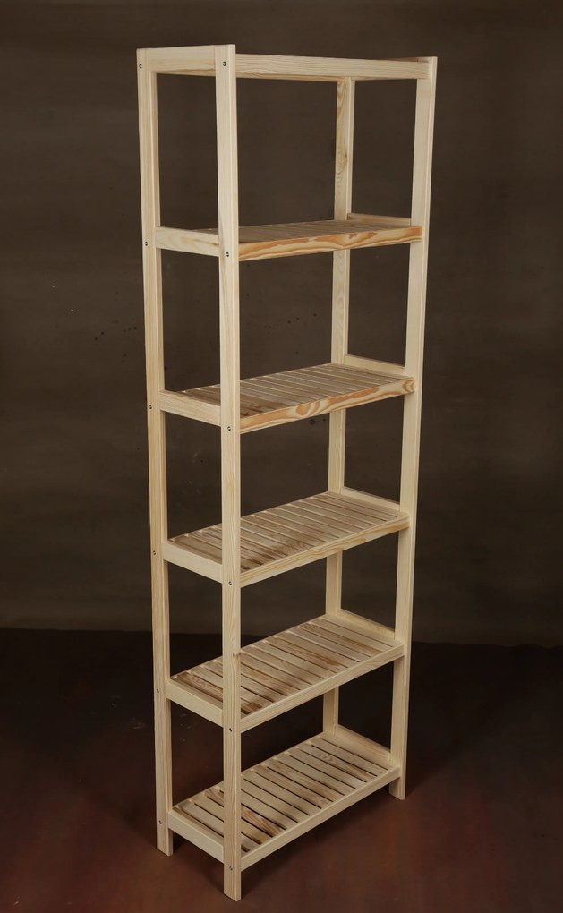 Regál drevený borovicový PN 6 - 213x50x33 cm
