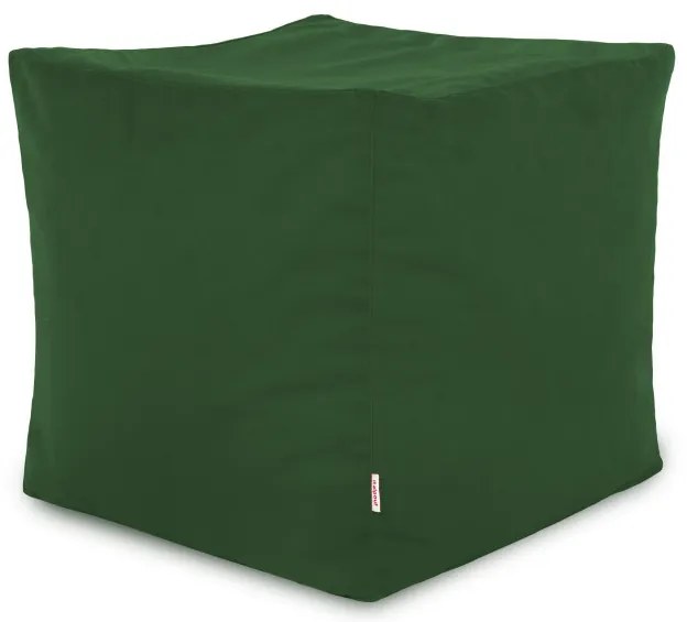 Plyšová taburetka tmavozelená