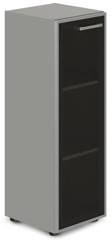 Stredná úzka skriňa TopOffice Premium, ľavá, 39,9 x 40,4 x 119,5 cm, sivá