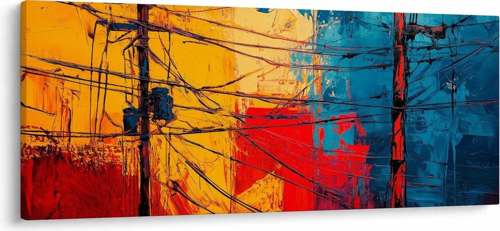 Obraz - Abstraktné elektrické vedenie (120x50 cm)