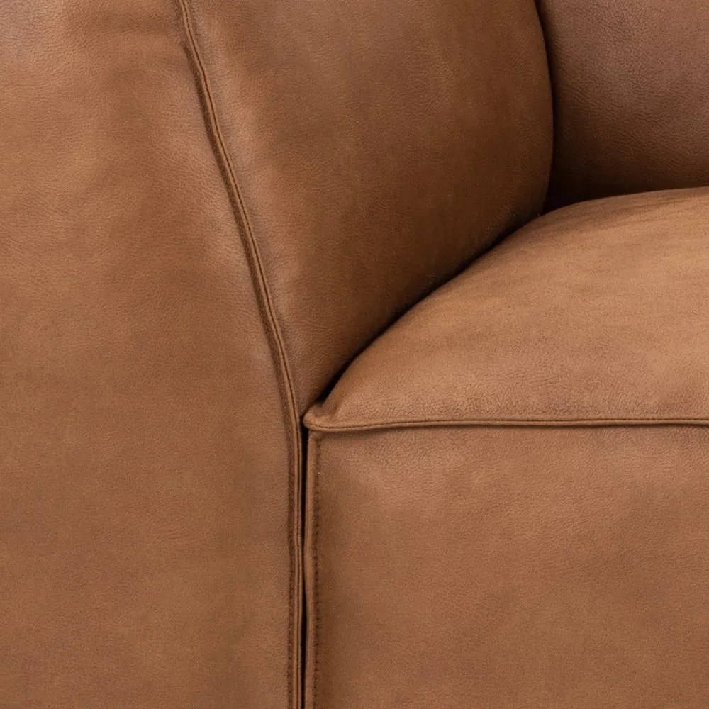 Koňakovohnedá rohová pohovka z imitácie kože (ľavý roh) Fairfield Kentucky – Bonami Selection