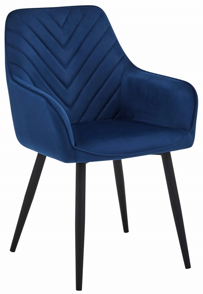 Zamatová jedálenská stolička SOFIA modrá