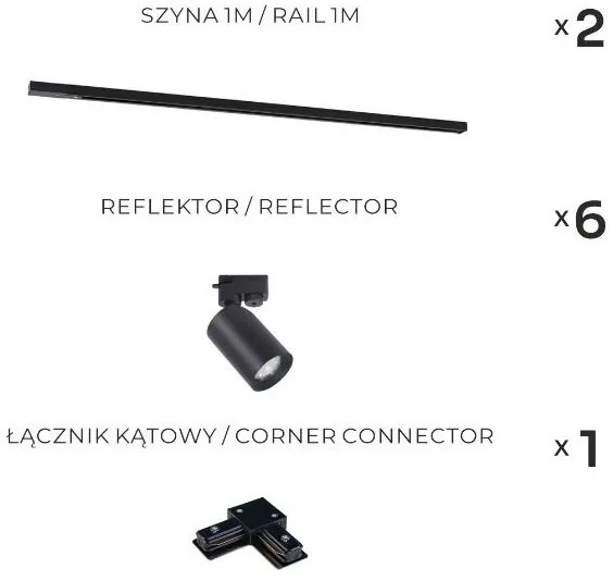 Zuma Line 3566 - Bodové svietidlo v lištovom systéme TORE 6xGU10/35W/230V čierne