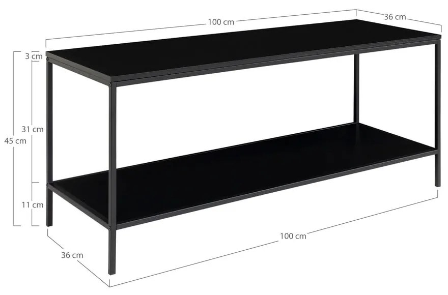 Čierny TV stolík 36x45 cm Vita - House Nordic