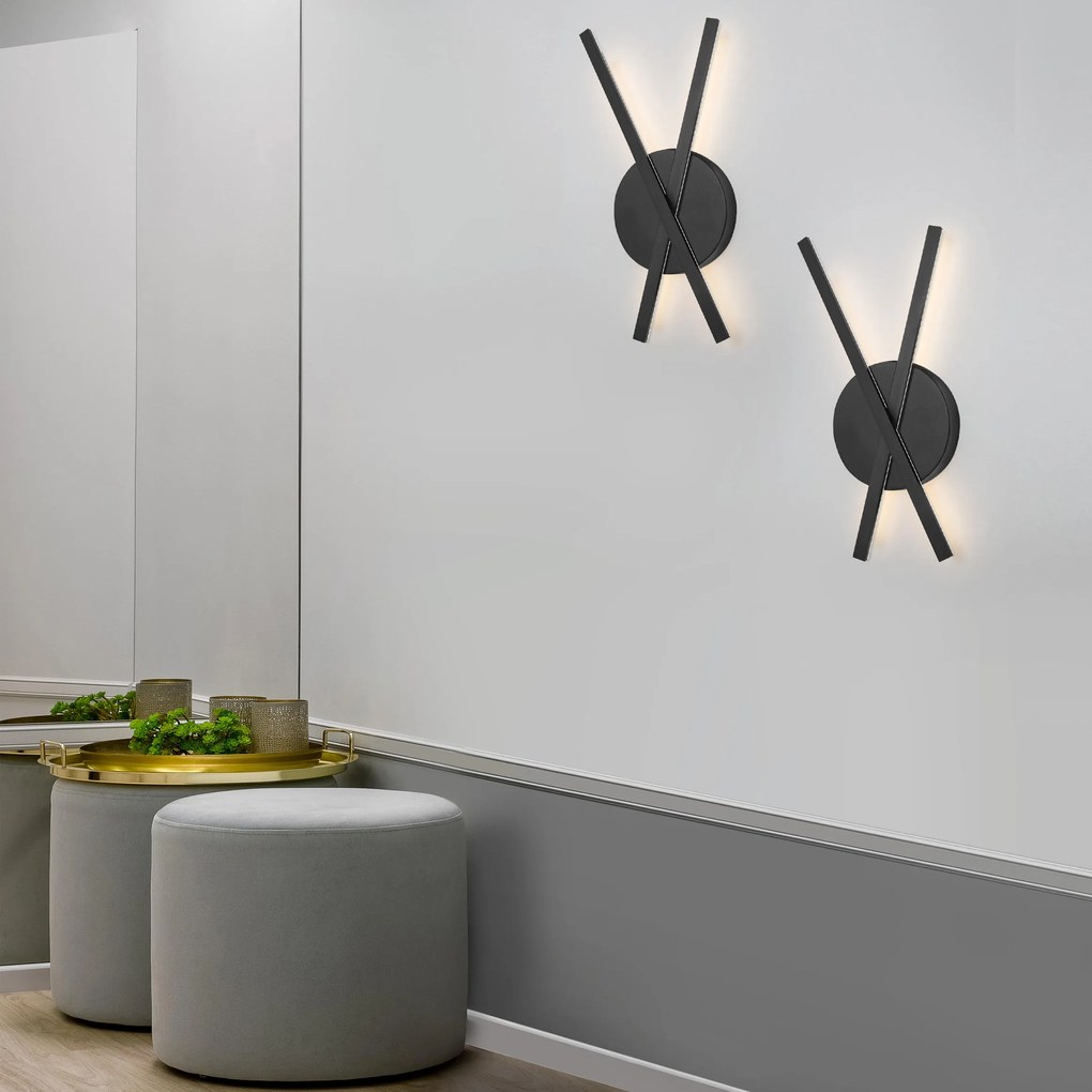 Toolight Toolight, LED nástenné svietidlo, neutrálne svetlo 4000K, 11W, APP1604-W, čierna matná, OSW-05479