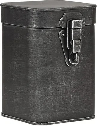 Čierna kovová úložná dóza LABEL51, výška 17 cm