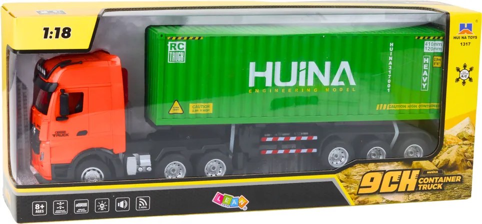 Nákladné auto s kontajnerom na diaľkové ovládanie RC Huina zelené 1:18