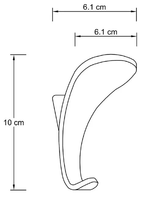 SAPHO LF001 háčik, výška 10 cm, ABS, strieborná