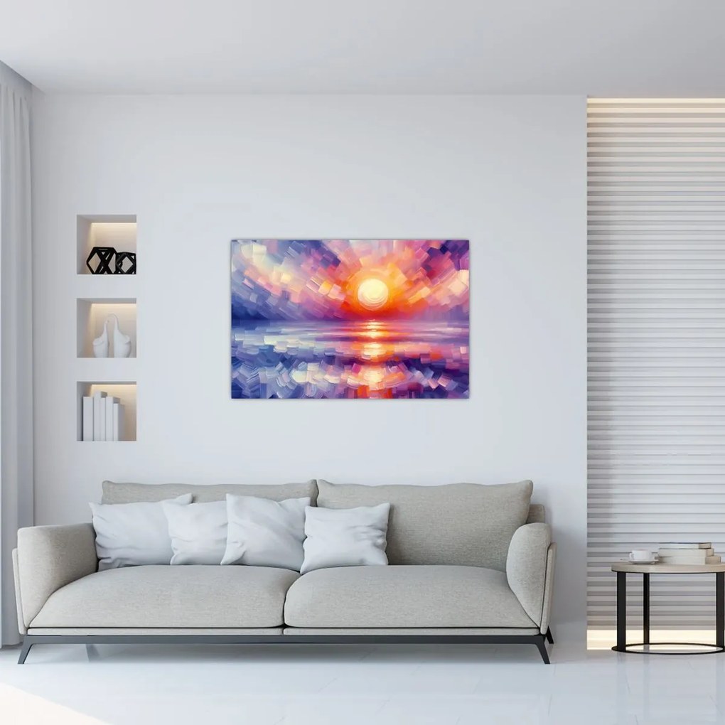 Obraz - Farebný umelecký západ slnka (90x60 cm)