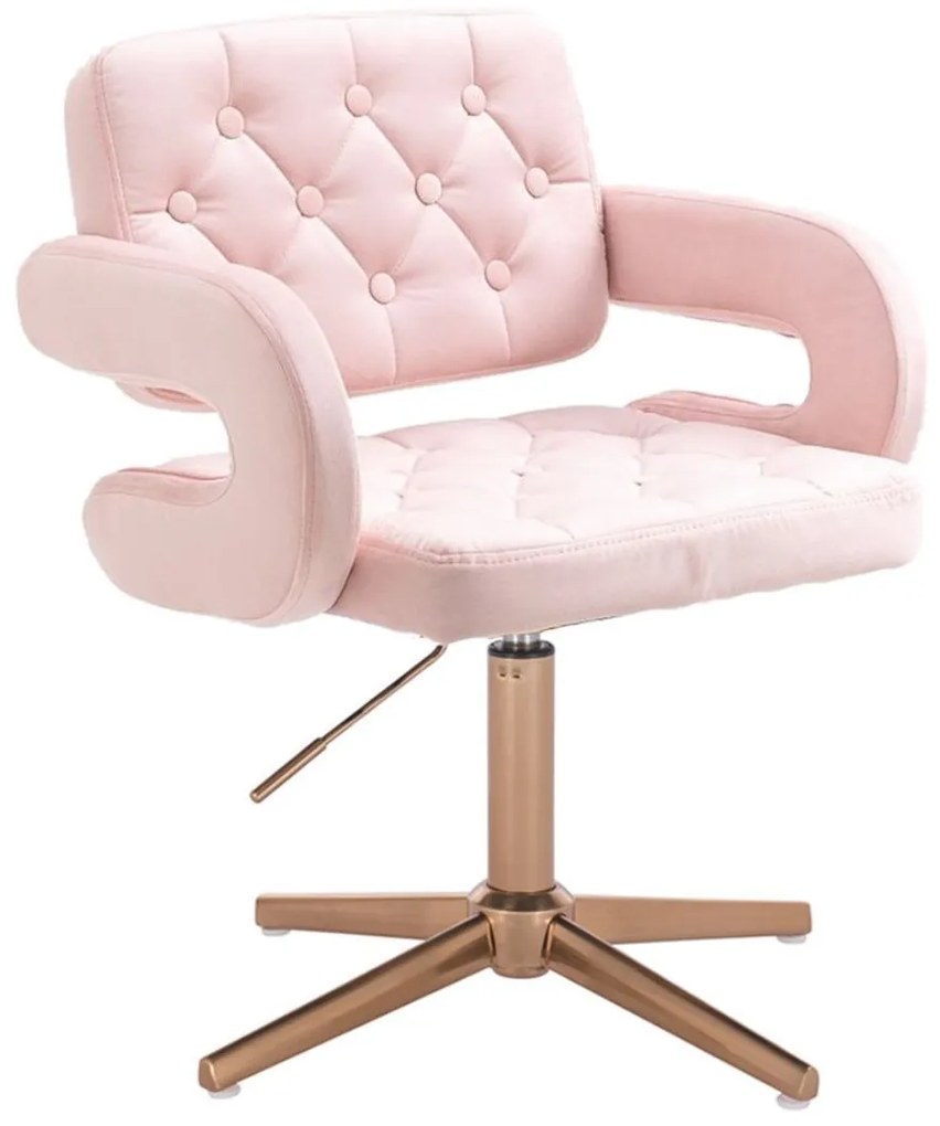 LuxuryForm DESIGN Stolička ADRIA VELUR na zlatom kríži - ružová