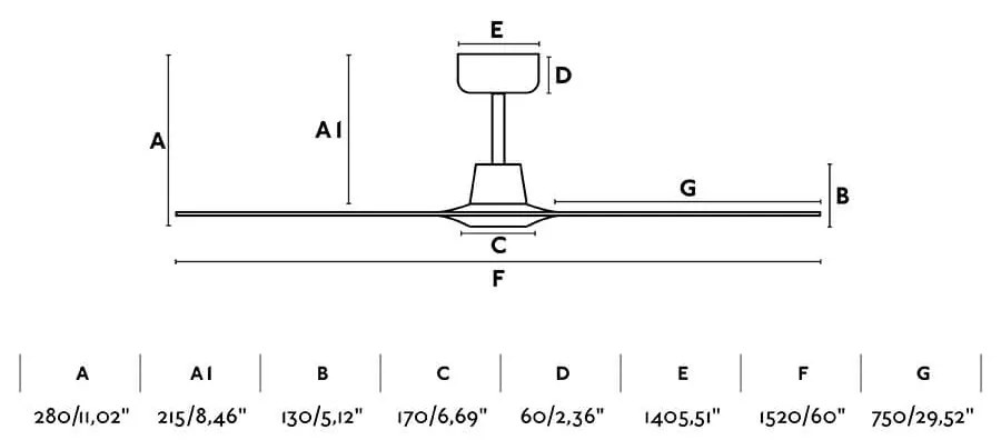 Stropný ventilátor Faro Morea 152 cm 33519