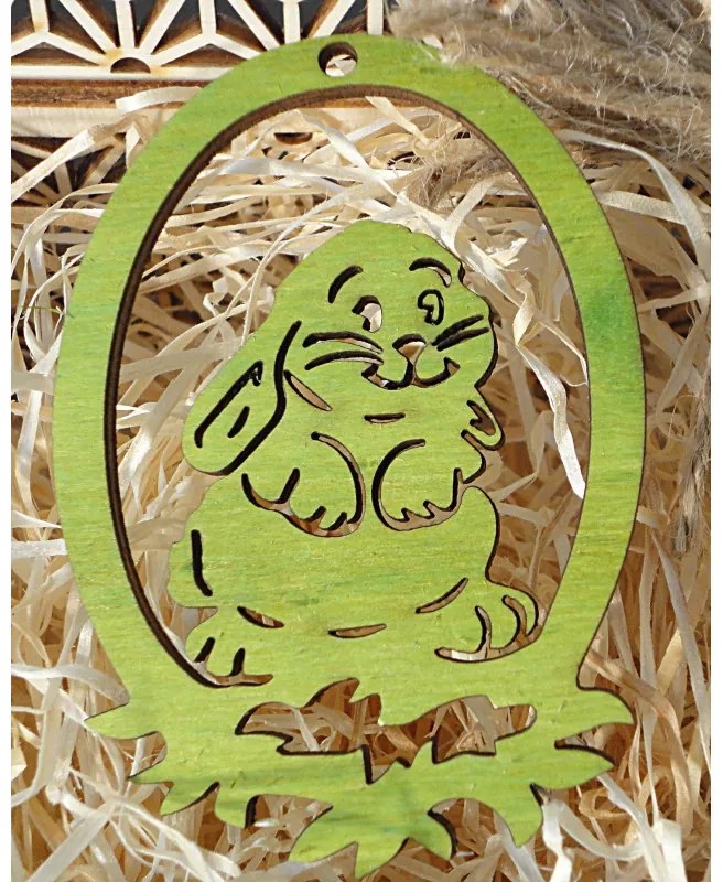vyrezávaná veľkonočná ozdoba zajac z dreva I SENTOP PR0036