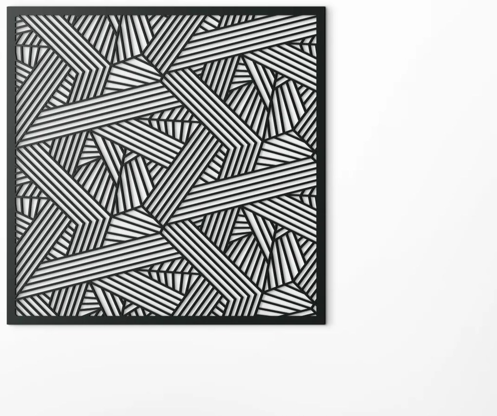 drevko Abstraktný obraz na stenu Pásy Rozmer obrazu: 32,5 x 32,5 cm, Farba dekorácie: Čierna