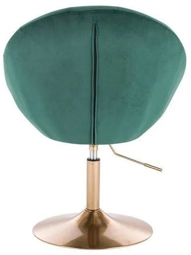 LuxuryForm DESIGN Kreslo VERA VELUR na zlatom tanieri - zelené