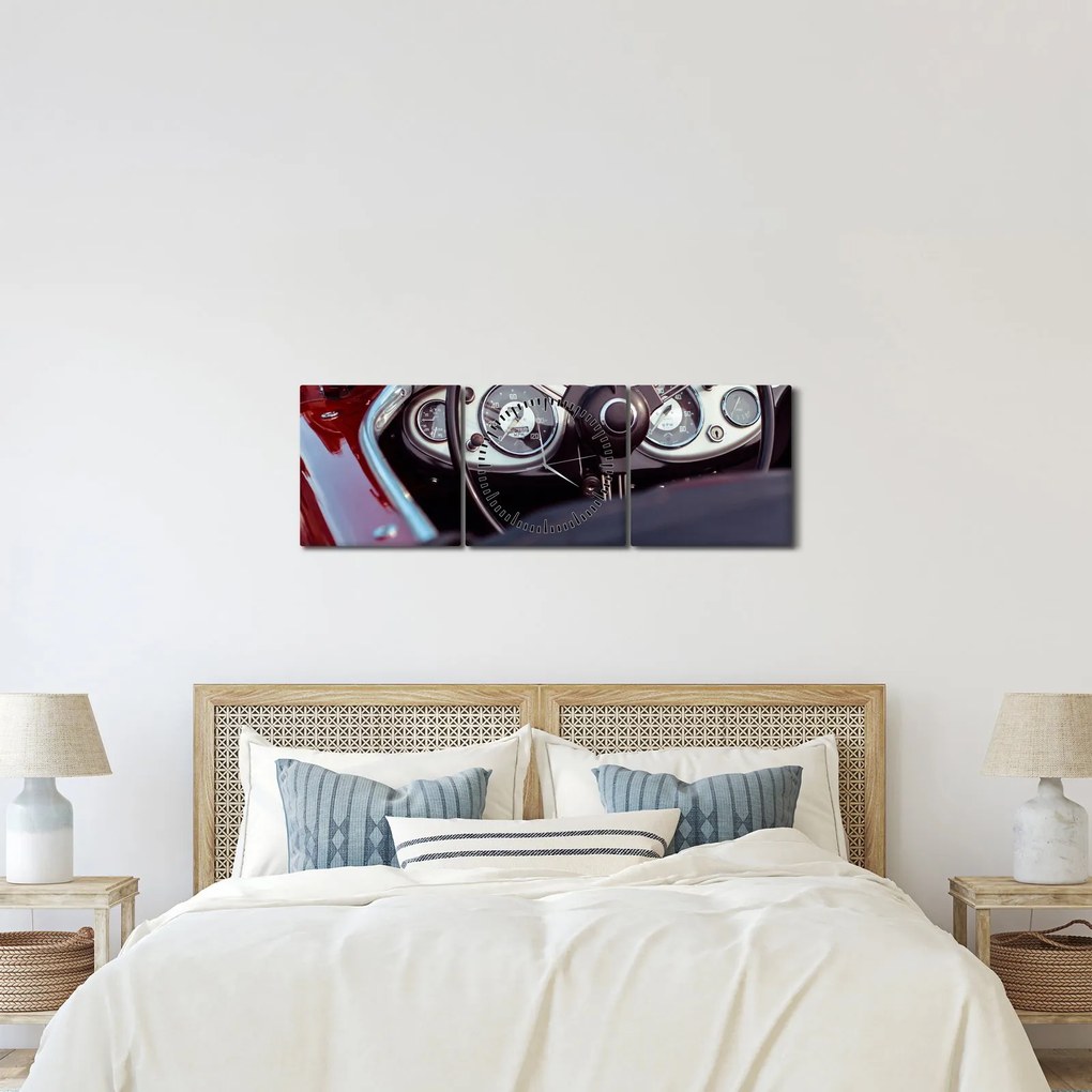 Obraz - Detail automobilu (s hodinami) (90x30 cm)