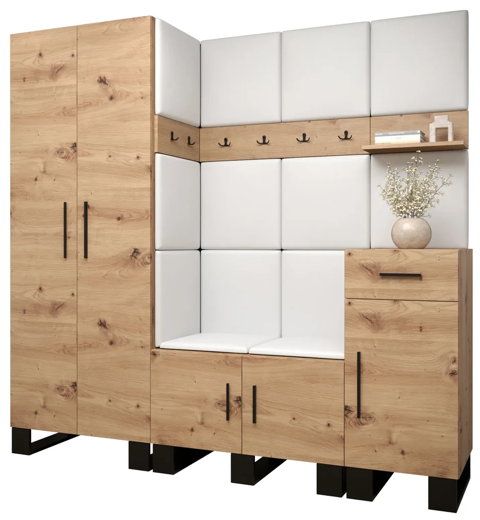 Predsieňová zostava Amanda 1 (dub artisan + biela). Vlastná spoľahlivá doprava až k Vám domov. 1085864