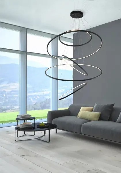 Luxusný luster Wheel stmievateľný čierne