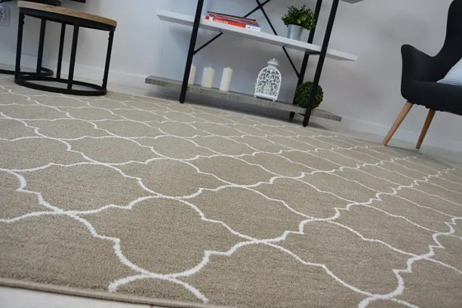 Koberec SENSE Micro 81220 bež/biely TRELLIS