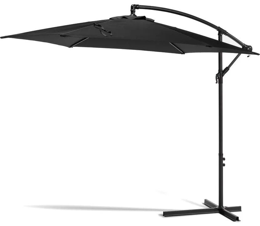 Čierny slnečník bez podstavca Bonami Essentials Happy Sun, ø 300 cm