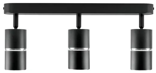 Bodové svietidlo BAMBOO 3xGU10/10W/230V čierna