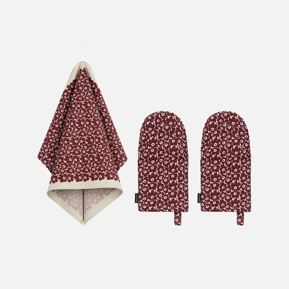 Marimekko Kuchynská darčeková sada Pieni Unikko čierna 3ks