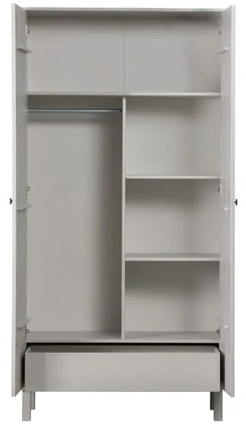 Svetlosivá šatníková skriňa z borovicového dreva 100x195 cm Madu – WOOOD