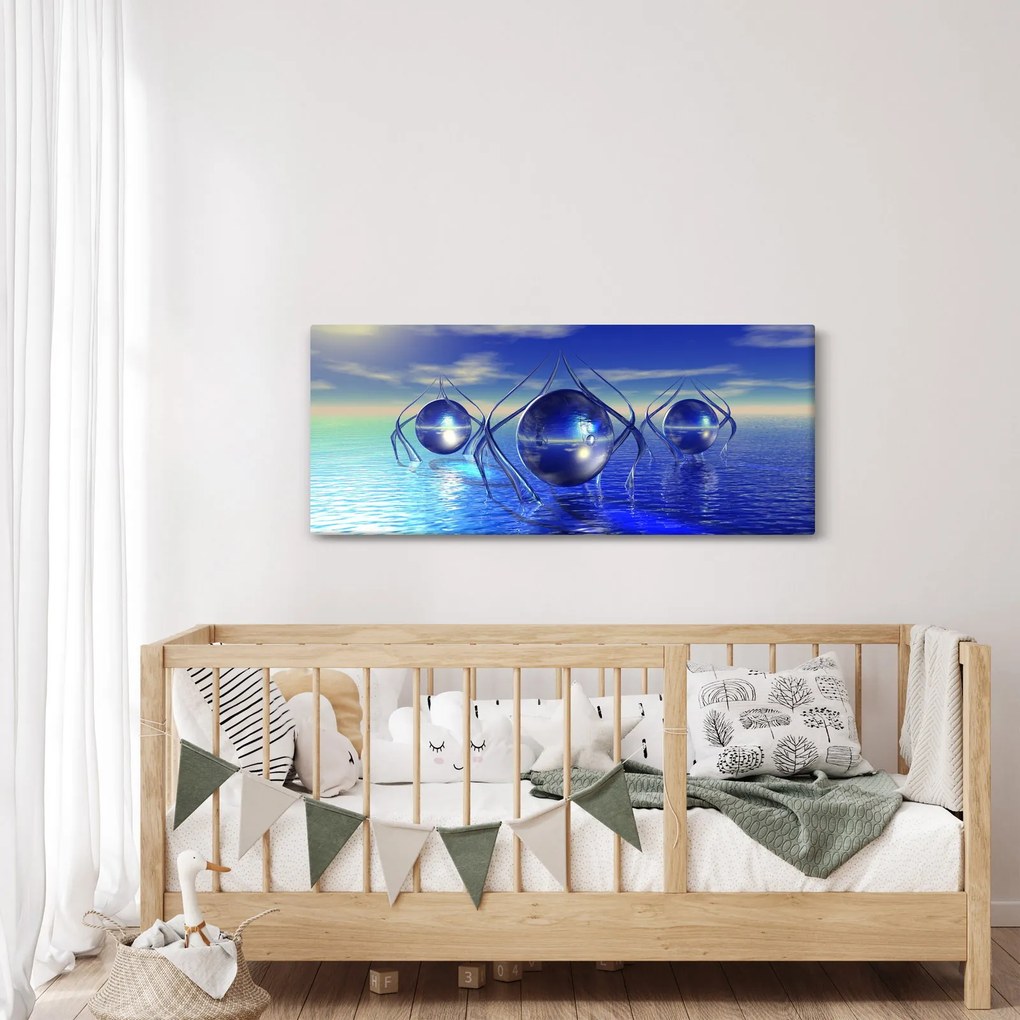 Obraz abstrakcie - voda (120x50 cm)