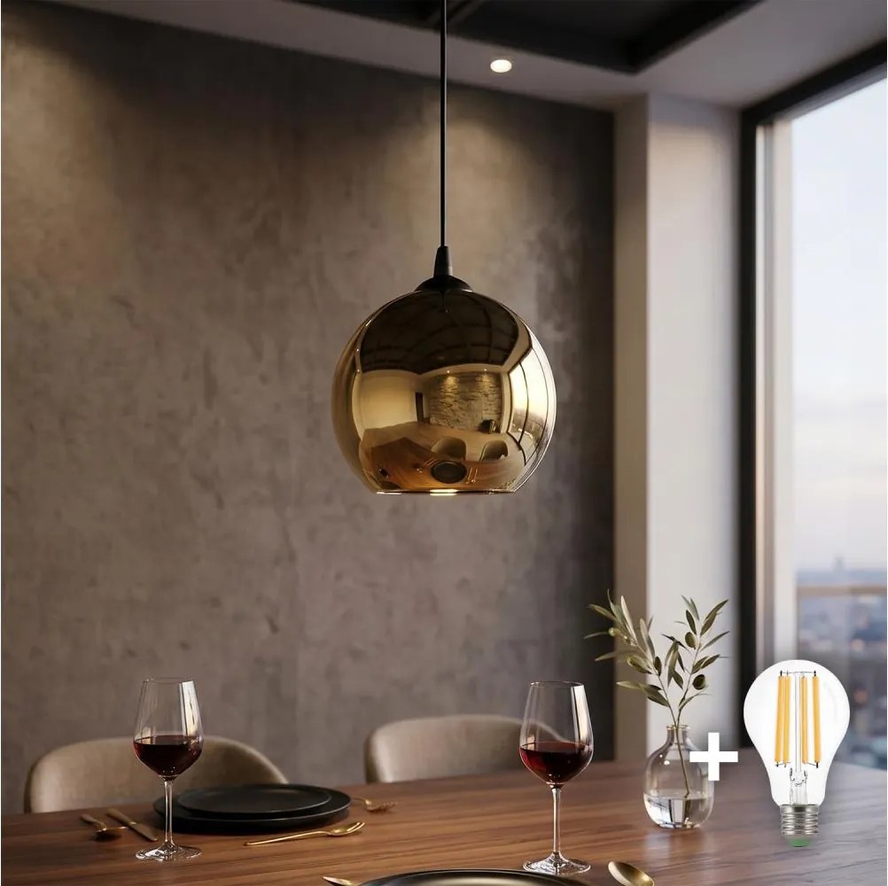 LED luster na lanku CUBUS pr. 25 cm 1xE27/15W/230V