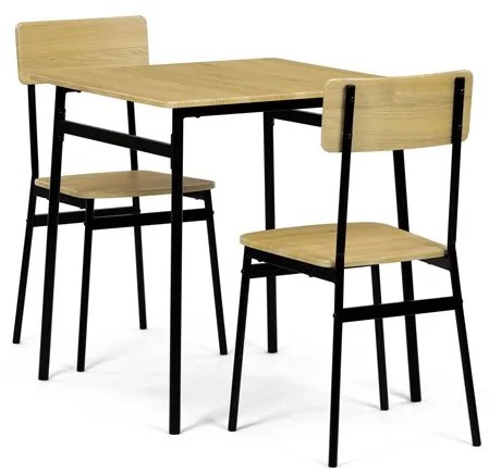 Autronic BONTEC Jedálenský set s 2 stoličkami, 70x70x76cm, mdf, divoký dub, AUT-O2121 OAK Farba: Hnedá