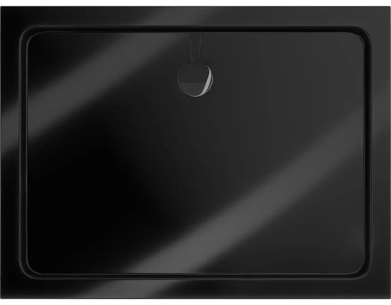 Mexen SLIM - Obdĺžniková sprchová vanička 120x80x5cm + čierny sifón, biela, 40708012B