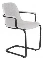 Jídelní židle s područkami  THIRSTY ZUIVER, plast světle šedý Zuiver 1200216