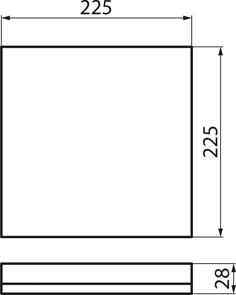 KANLUX KANLUX, AZPO stropné LED svietidlo, 225x225mm, 12,3W, 3000/4000/6000K, IP54, čierna matná, 31531